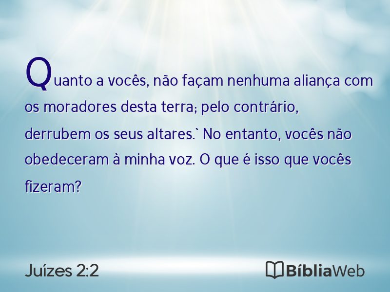 Juízes 2:2 em imagem para compartilhar