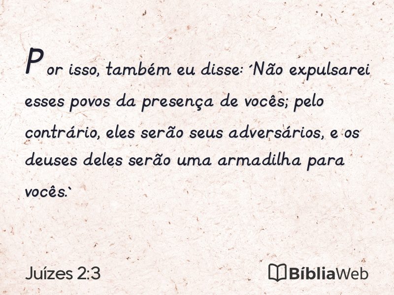 Juízes 2:3 em imagem para compartilhar