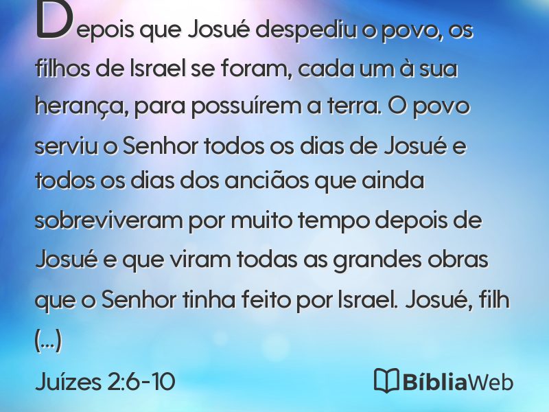 Juízes 2:6-10 em imagem para compartilhar