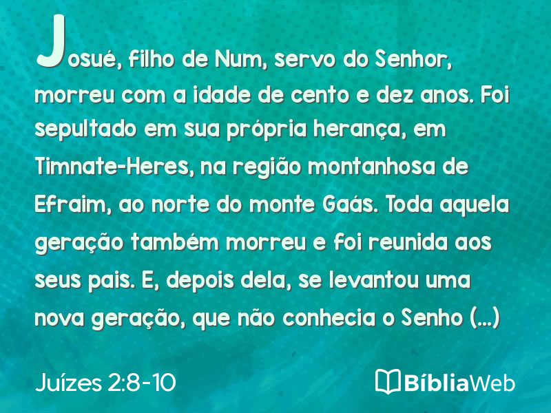 Juízes 2:8-10 em imagem para compartilhar