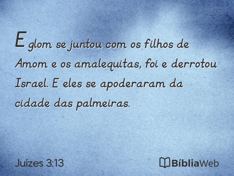 Juízes 3:13 em imagem para compartilhar