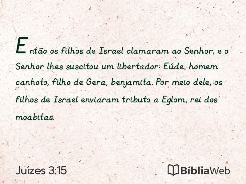 Juízes 3:15 em imagem para compartilhar