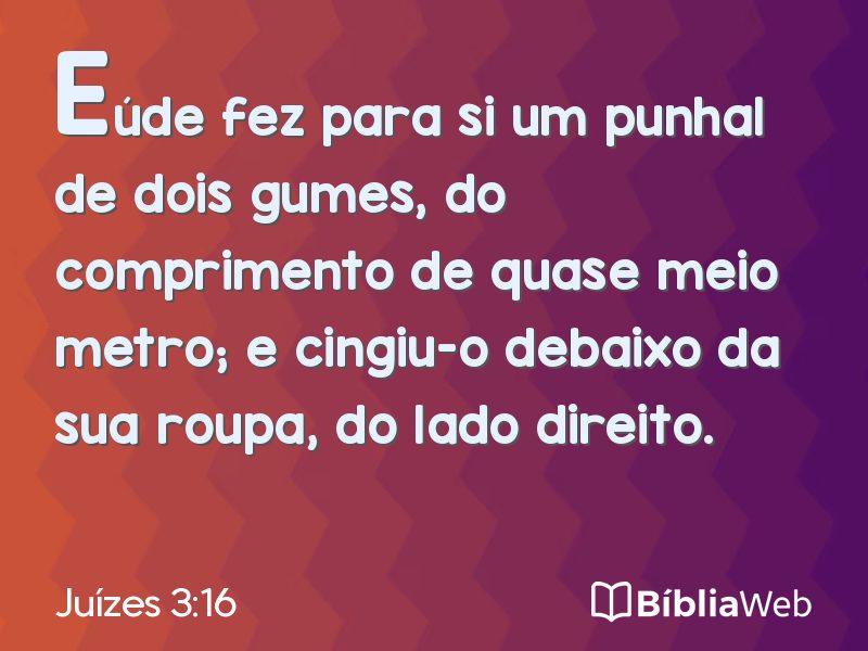 Juízes 3:16 em imagem para compartilhar