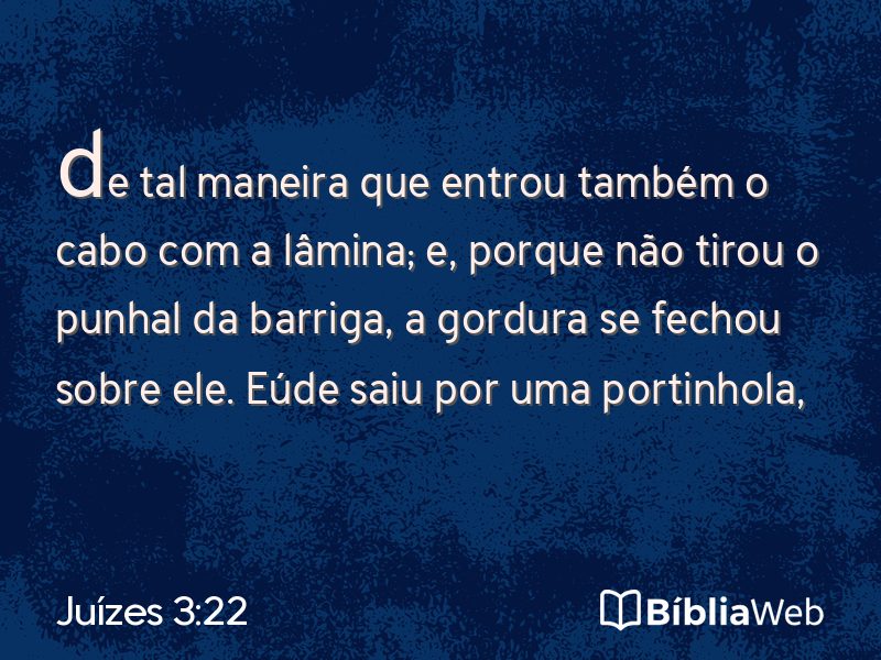 Juízes 3:22 em imagem para compartilhar