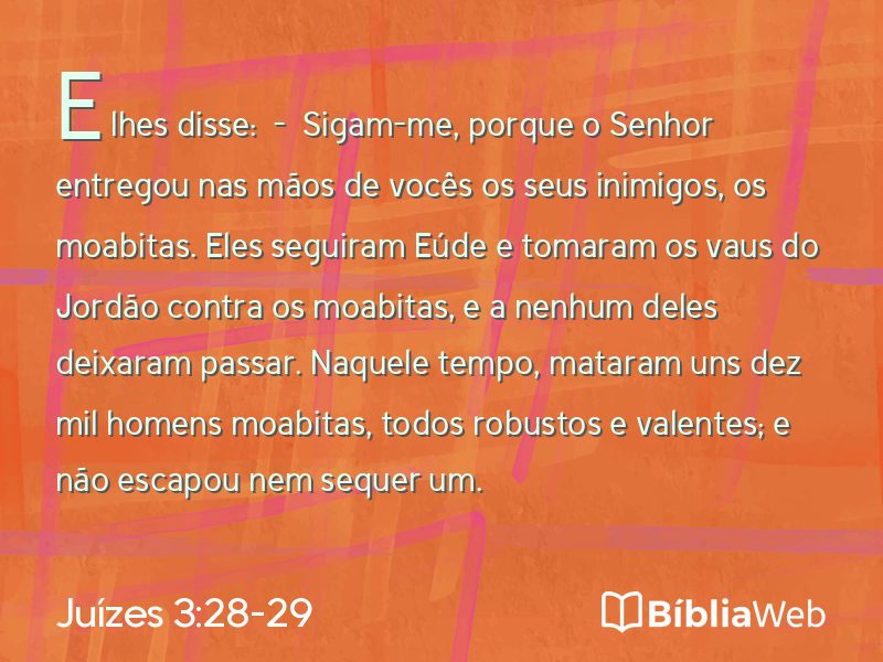 Juízes 3:28-29 em imagem para compartilhar