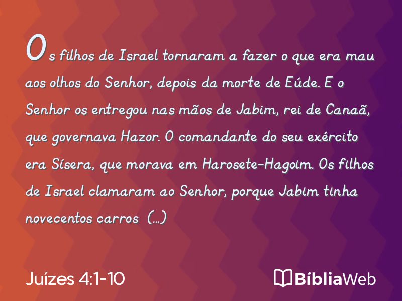 Juízes 4:1-10 em imagem para compartilhar