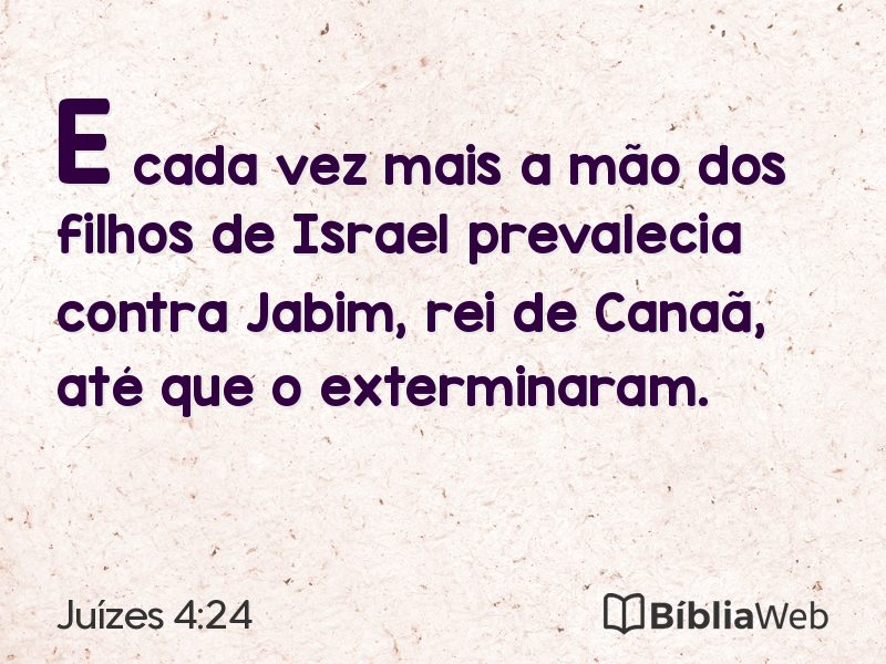 Juízes 4:24 em imagem para compartilhar