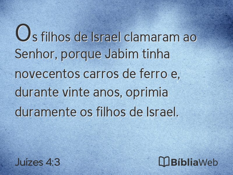 Juízes 4:3 em imagem para compartilhar