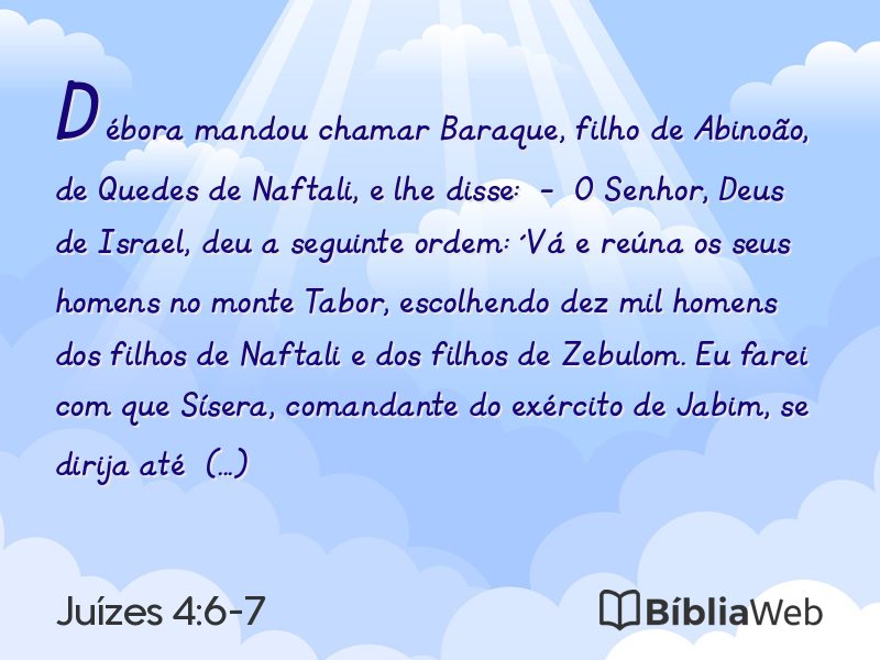 Juízes 4:6-7 em imagem para compartilhar