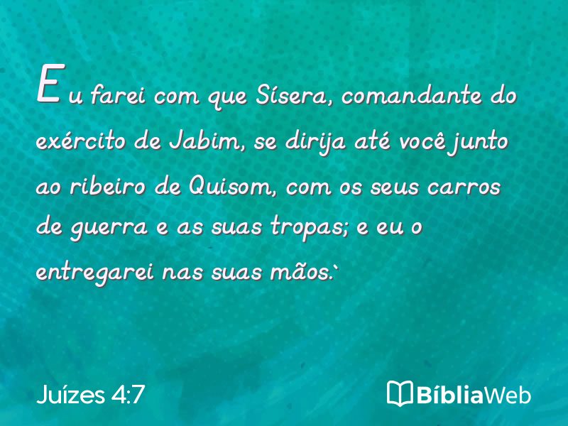 Juízes 4:7 em imagem para compartilhar