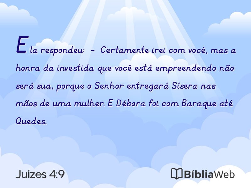 Juízes 4:9 em imagem para compartilhar