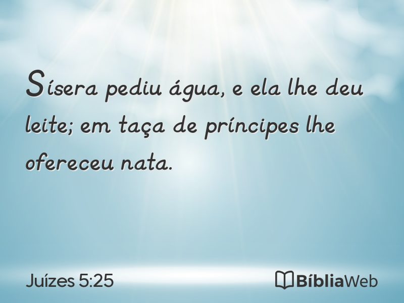 Juízes 5:25 em imagem para compartilhar