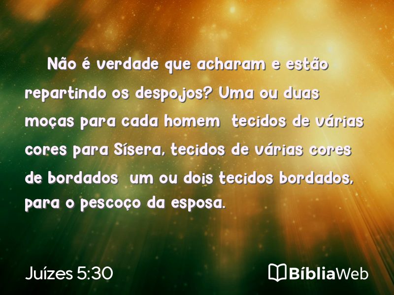 Juízes 5:30 em imagem para compartilhar