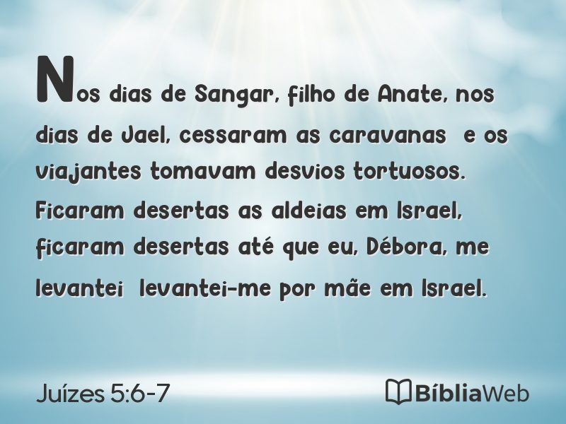 Juízes 5:6-7 em imagem para compartilhar