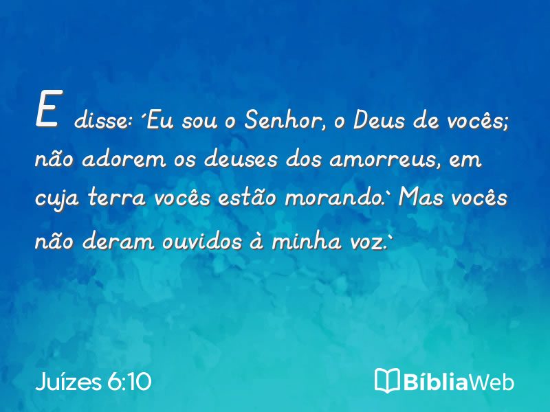 Juízes 6:10 em imagem para compartilhar
