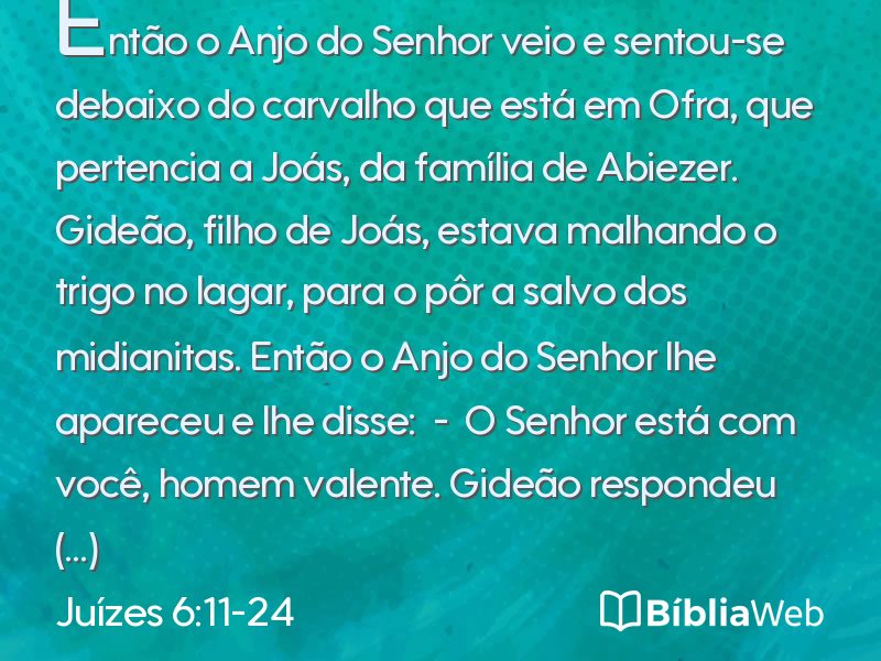 Juízes 6:11-24 em imagem para compartilhar