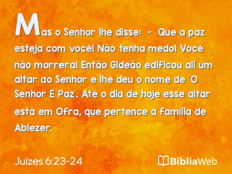 Juízes 6:23-24 em imagem para compartilhar