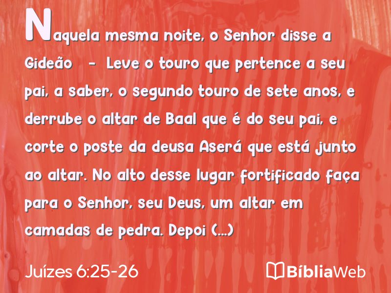 Juízes 6:25-26 em imagem para compartilhar