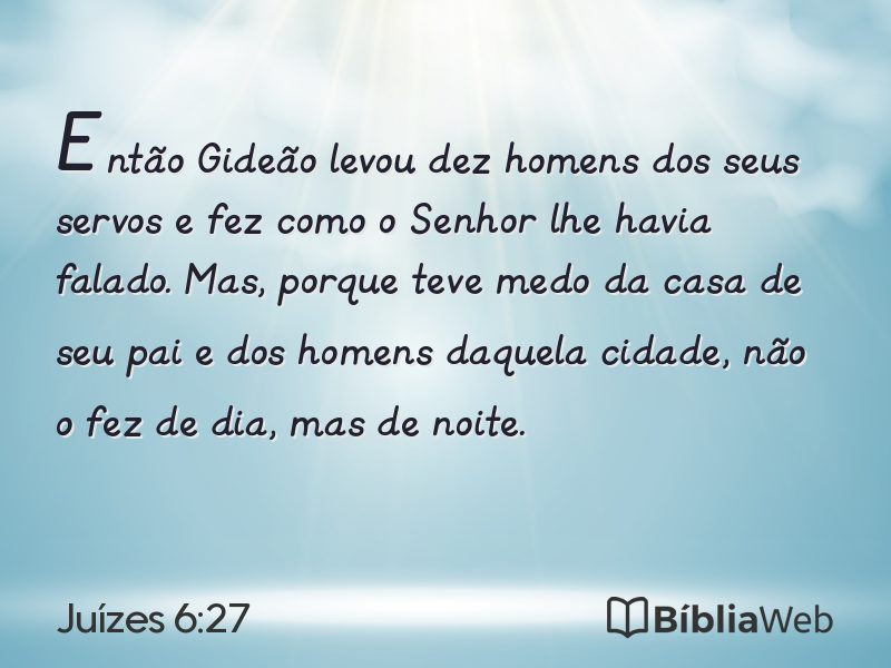 Juízes 6:27 em imagem para compartilhar