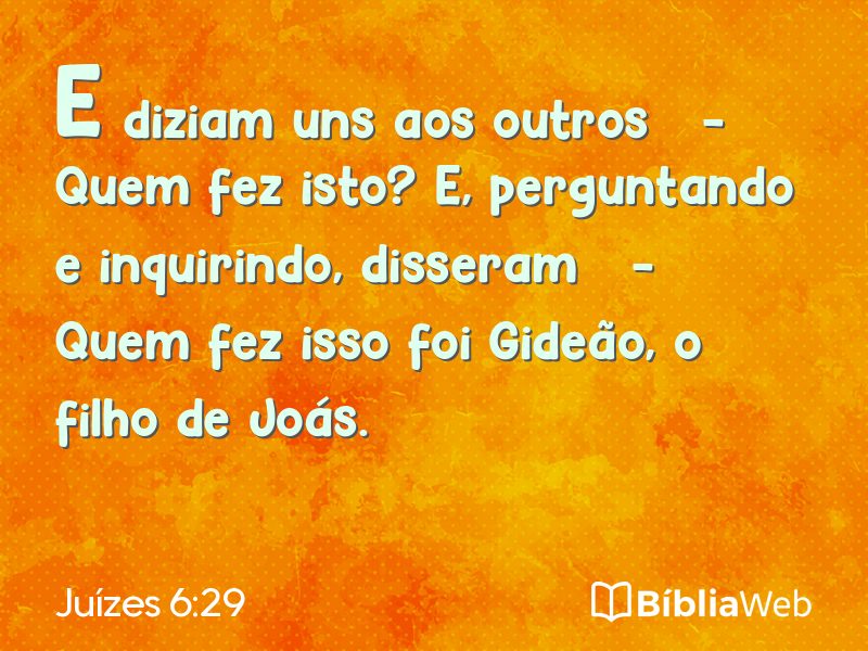 Juízes 6:29 em imagem para compartilhar