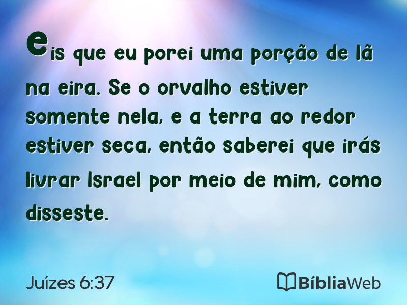 Juízes 6:37 em imagem para compartilhar