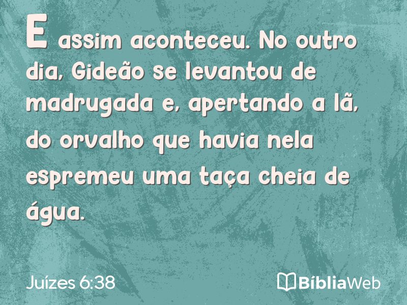 Juízes 6:38 em imagem para compartilhar