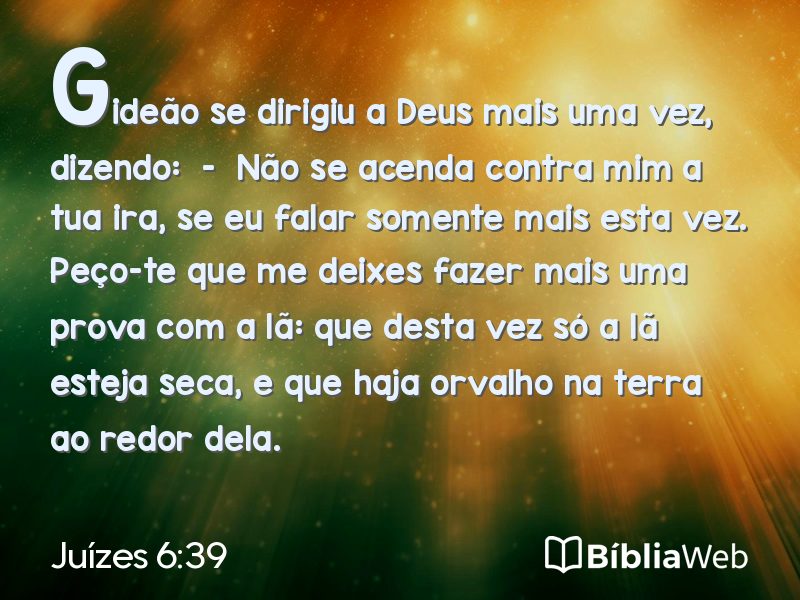 Juízes 6:39 em imagem para compartilhar