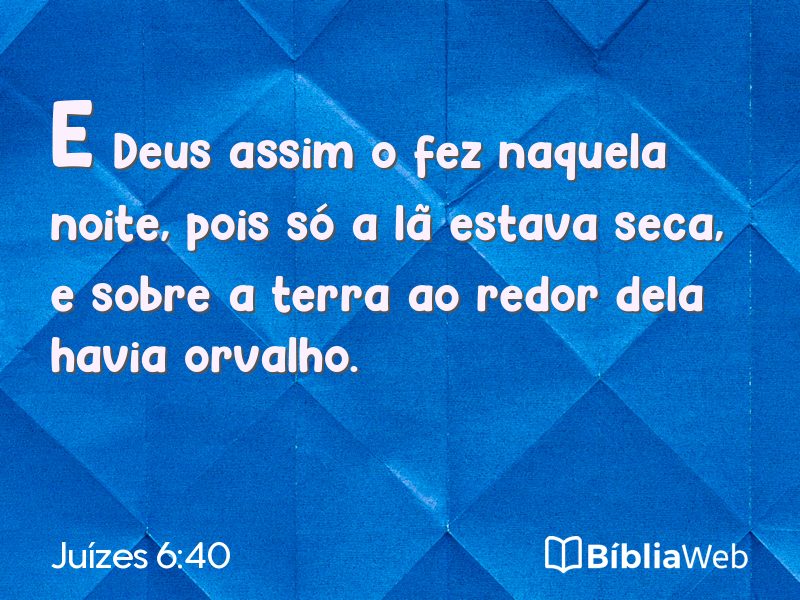 Juízes 6:40 em imagem para compartilhar