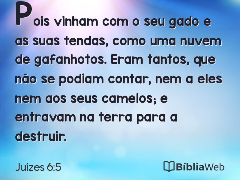Juízes 6:5 em imagem para compartilhar