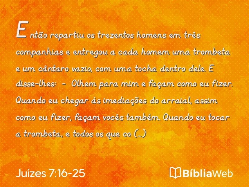 Juízes 7:16-25 em imagem para compartilhar
