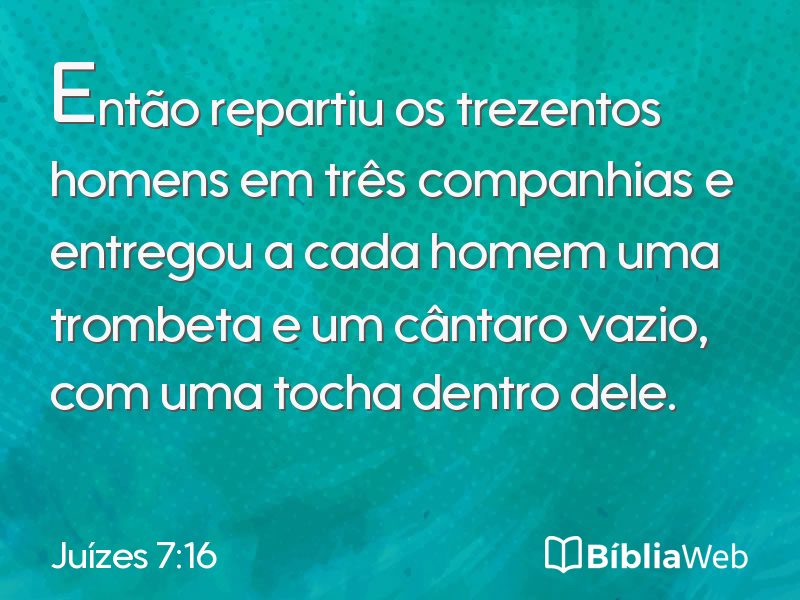 Juízes 7:16 em imagem para compartilhar