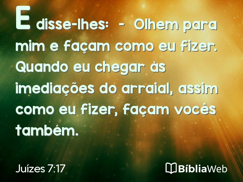 Juízes 7:17 em imagem para compartilhar