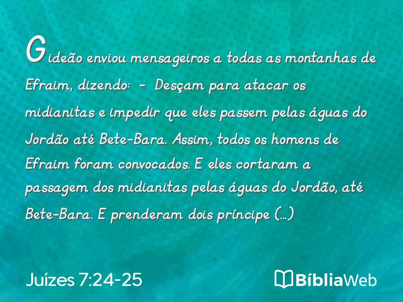 Juízes 7:24-25 em imagem para compartilhar