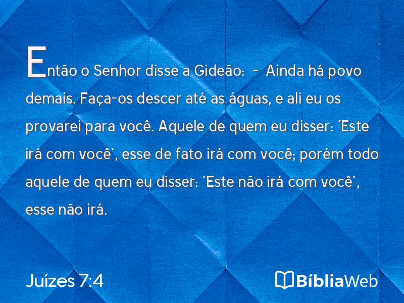 Juízes 7:4 em imagem para compartilhar