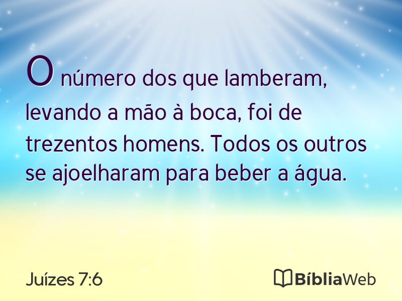 Juízes 7:6 em imagem para compartilhar