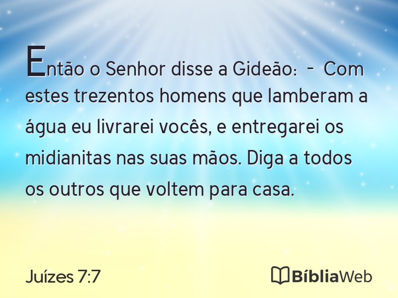 Juízes 7:7 em imagem para compartilhar