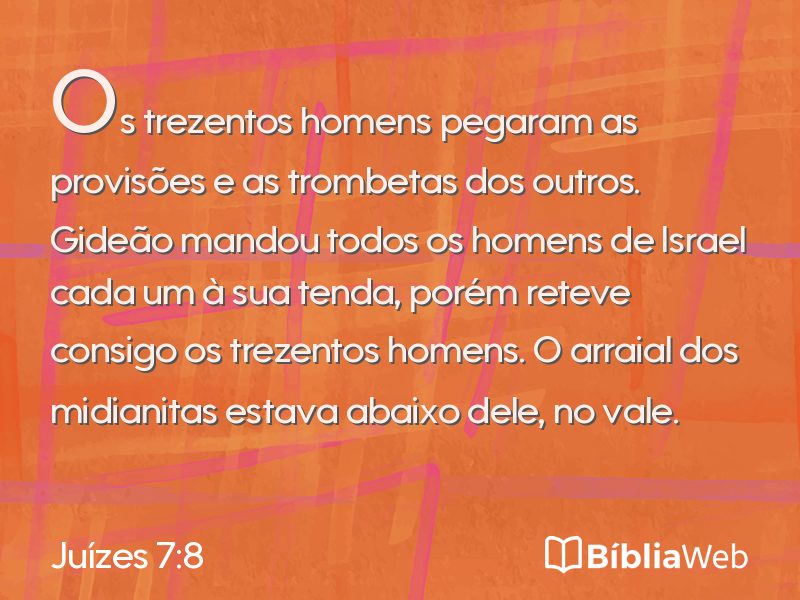 Juízes 7:8 em imagem para compartilhar