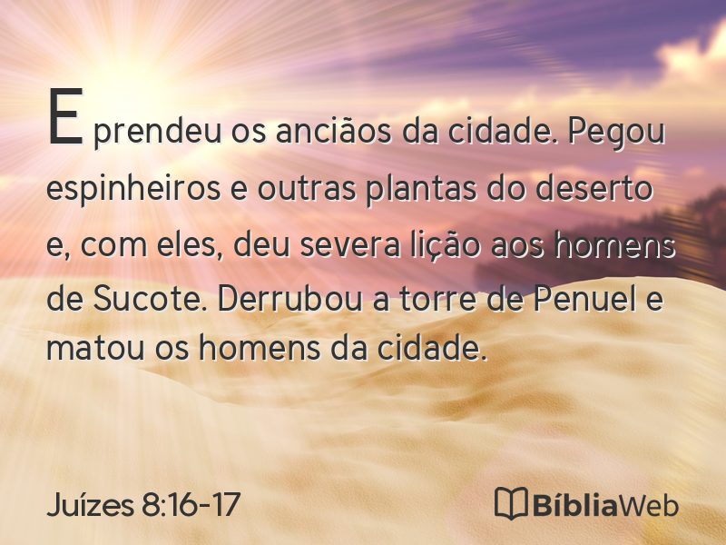 Juízes 8:16-17 em imagem para compartilhar