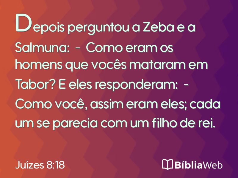 Juízes 8:18 em imagem para compartilhar