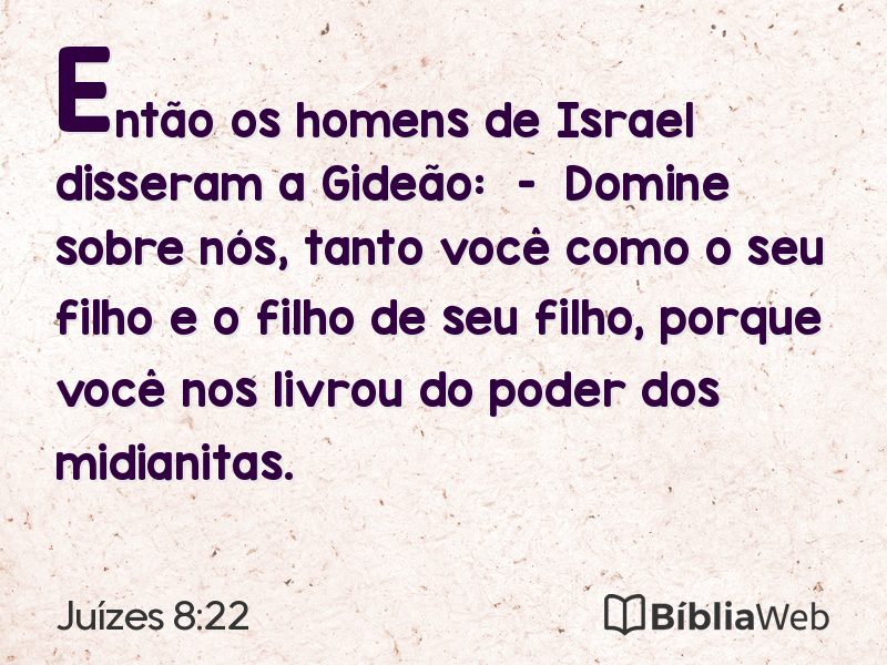 Juízes 8:22 em imagem para compartilhar