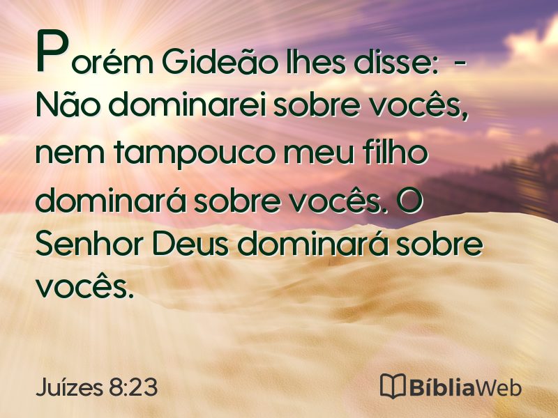 Juízes 8:23 em imagem para compartilhar