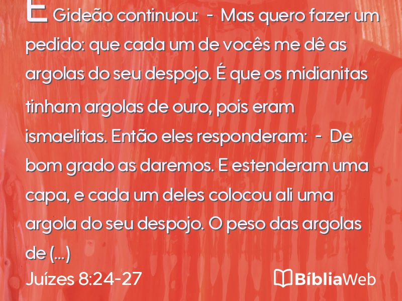 Juízes 8:24-27 em imagem para compartilhar