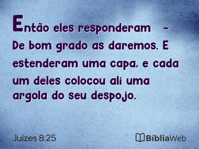 Juízes 8:25 em imagem para compartilhar