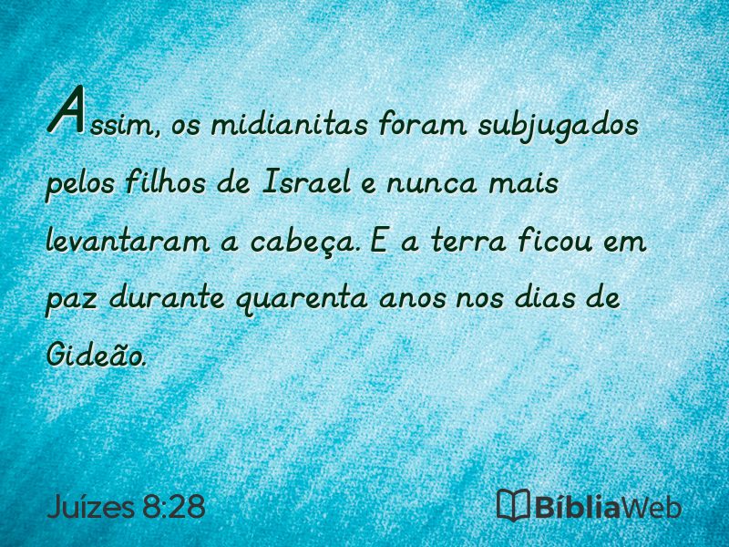 Juízes 8:28 em imagem para compartilhar