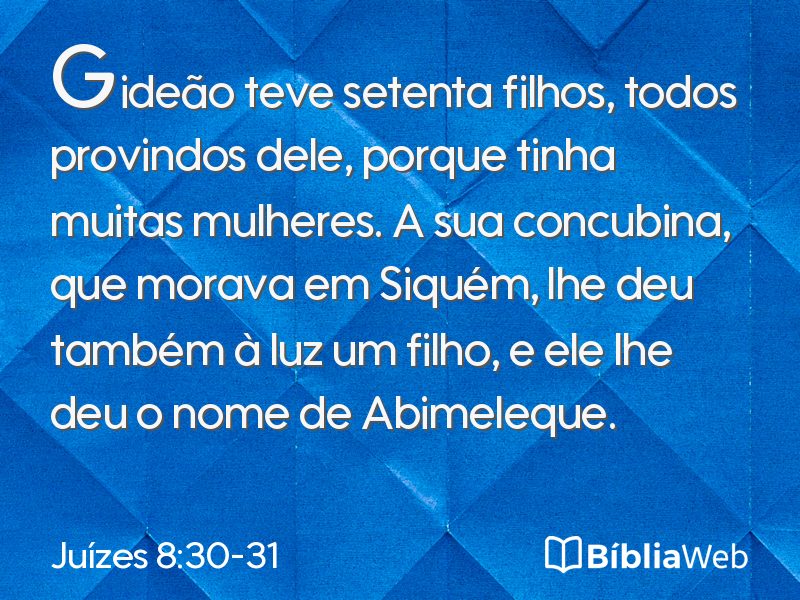 Juízes 8:30-31 em imagem para compartilhar