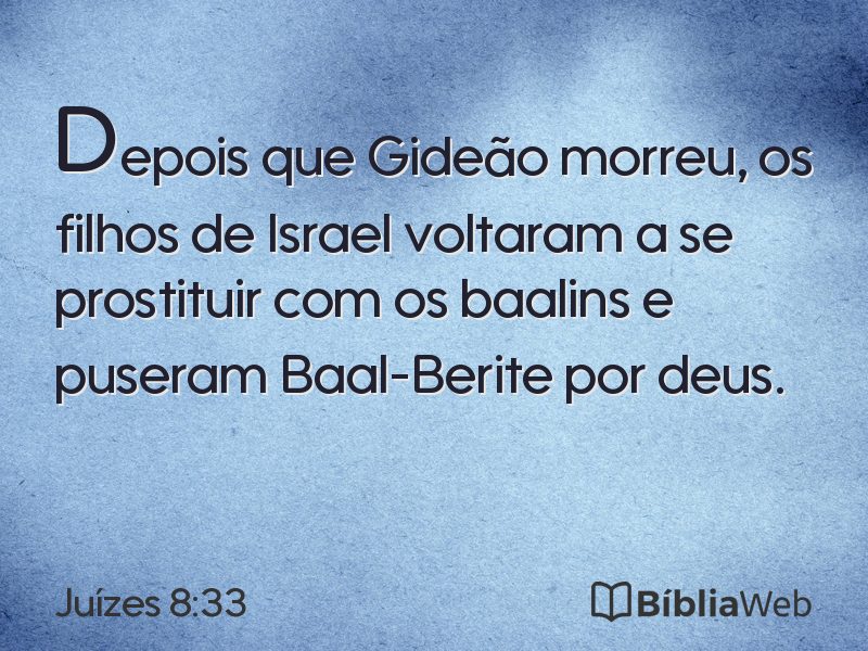 Juízes 8:33 em imagem para compartilhar