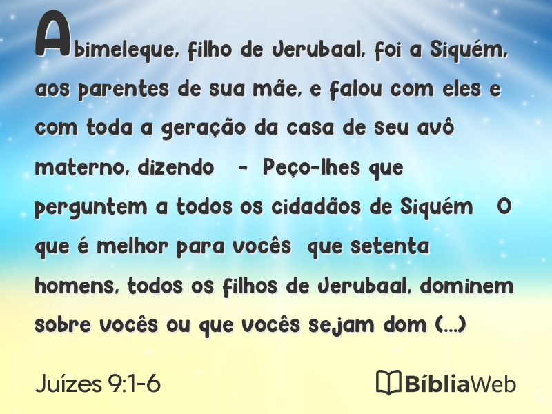 Juízes 9:1-6 em imagem para compartilhar