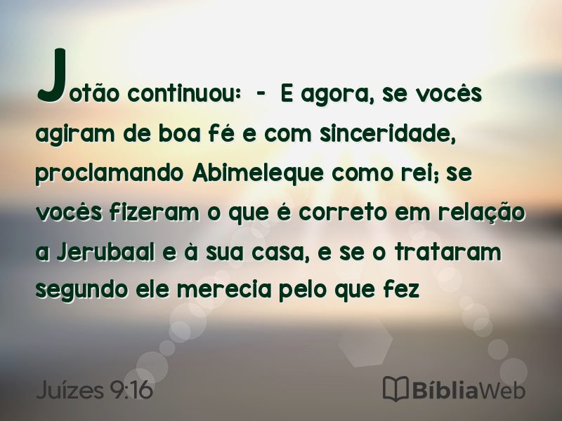 Juízes 9:16 em imagem para compartilhar