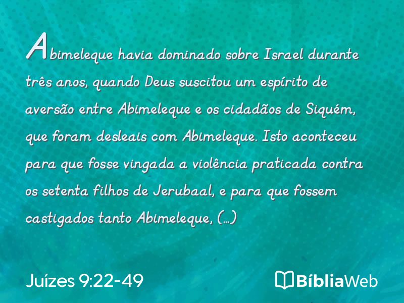 Juízes 9:22-49 em imagem para compartilhar