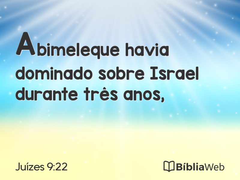 Juízes 9:22 em imagem para compartilhar
